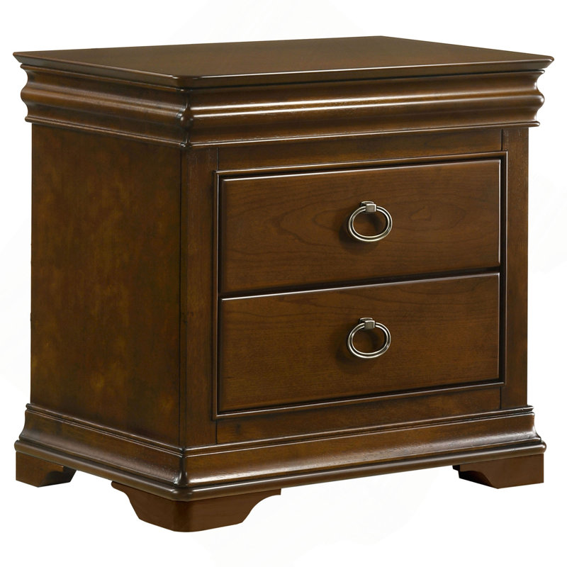 Table de chevet 2 tiroirs Cherry