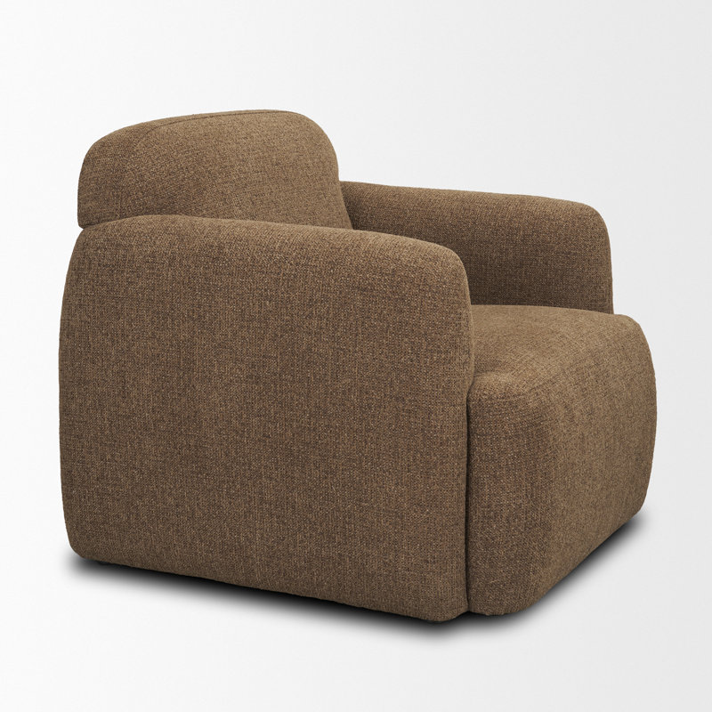 Saga Textured Fabric Upholstered Chair, Brun