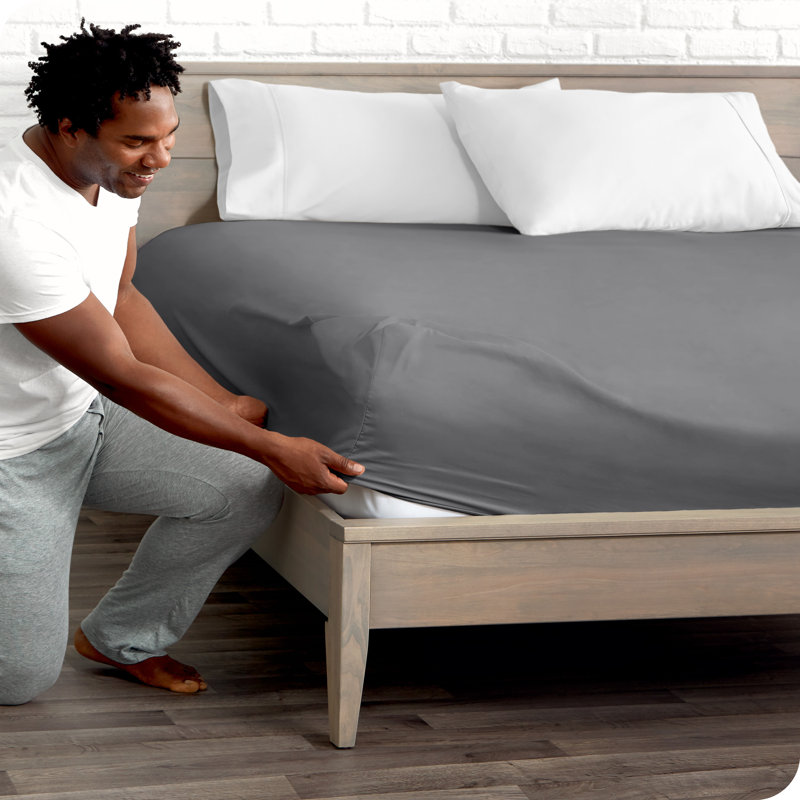 Fitted Bottom Sheet, Single, Grey