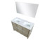 Meuble-lavabo double en acacia rustique l 48 po x P 20 po avec plateau en quartz blanc et miroir 43 po Lafarre Lafarre-427828626-427828625