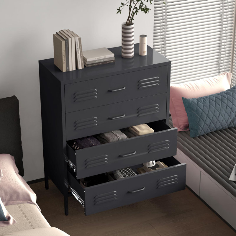 Armoire de rangement en métal avec 4 tiroirs pour le bureau, la maison et le garage