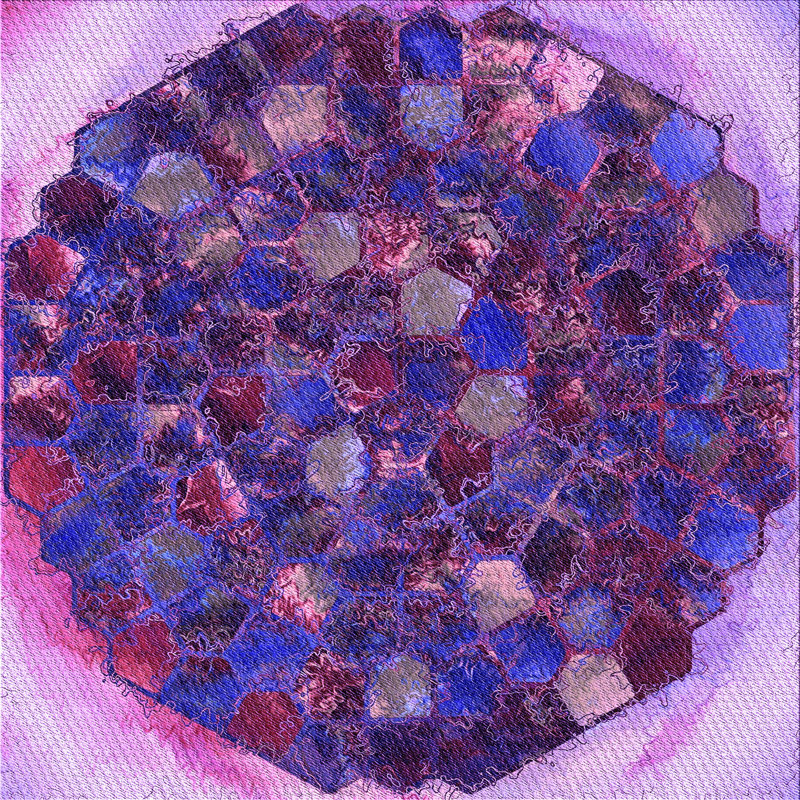 Tapis mauve en laine, Carré 5 pi