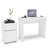 Desk and Storage Cabinet with 1 Drawer and 1 Door,  White