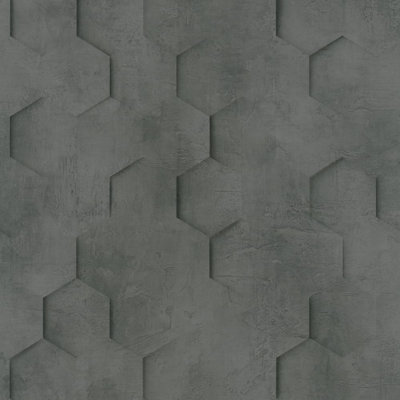 The Loft Collection Geometric Hexagon Wallpaper Roll