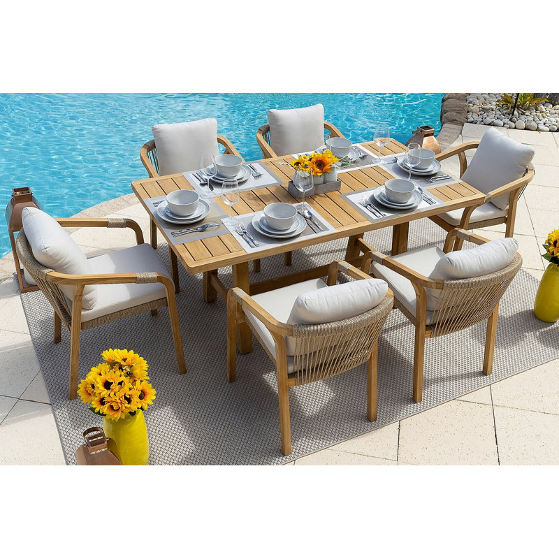 Darnecia Acacia 11 - Person Patio Conversation Set with Cushions
