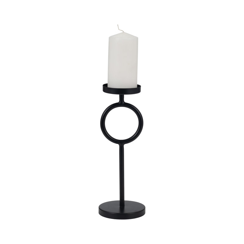 Porte-bougie en métal noir Modern Modern, H 13 po x l 5 po x P 5 po