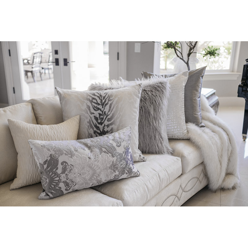 Schubert Pillow Cover & Insert, Platinum, Square 24"