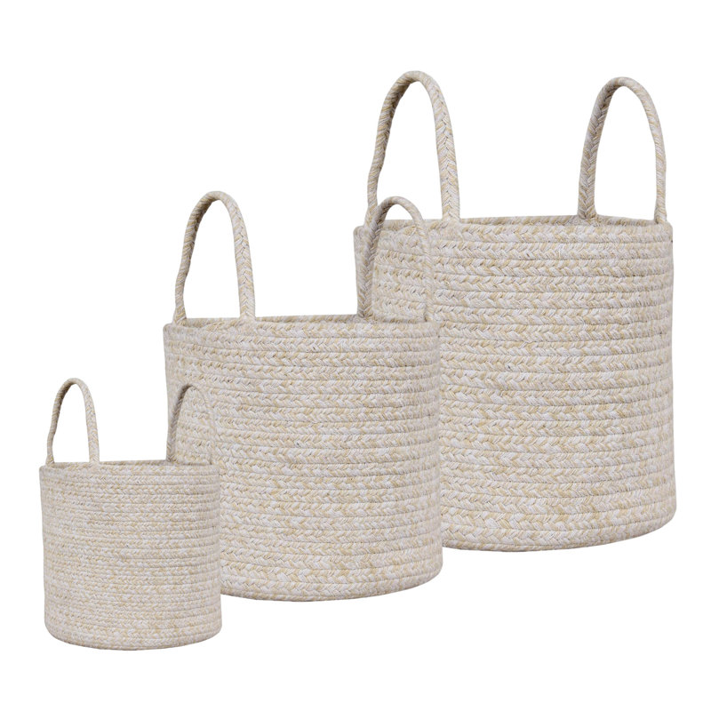 Ensemble de paniers en tissu 3 pièces Rustica, Jaune