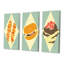 Hipster Fast Food II - ensemble de 3 impressions sur toile tendue-1838219693