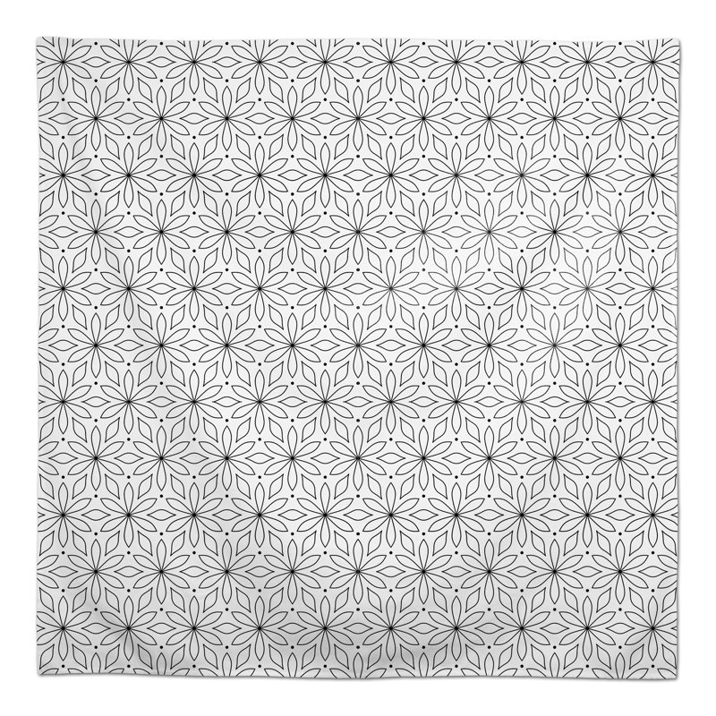 Nappe carrée en polyester à motif géométrique, Noir, L 58 po x l 58 po