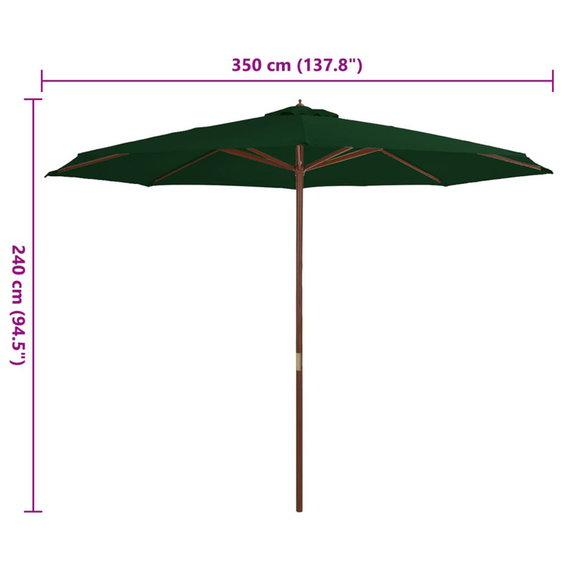 Parasol de plage 137,8 "x 137,8" Behar, Vert