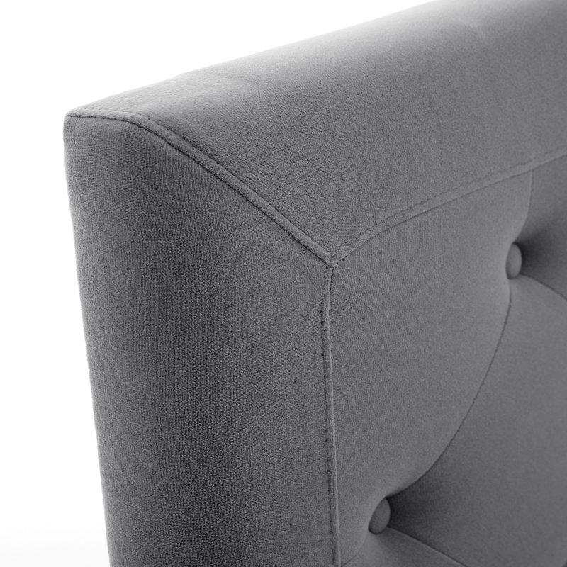 Tête de lit capitonnée, King, Grey, Velvet