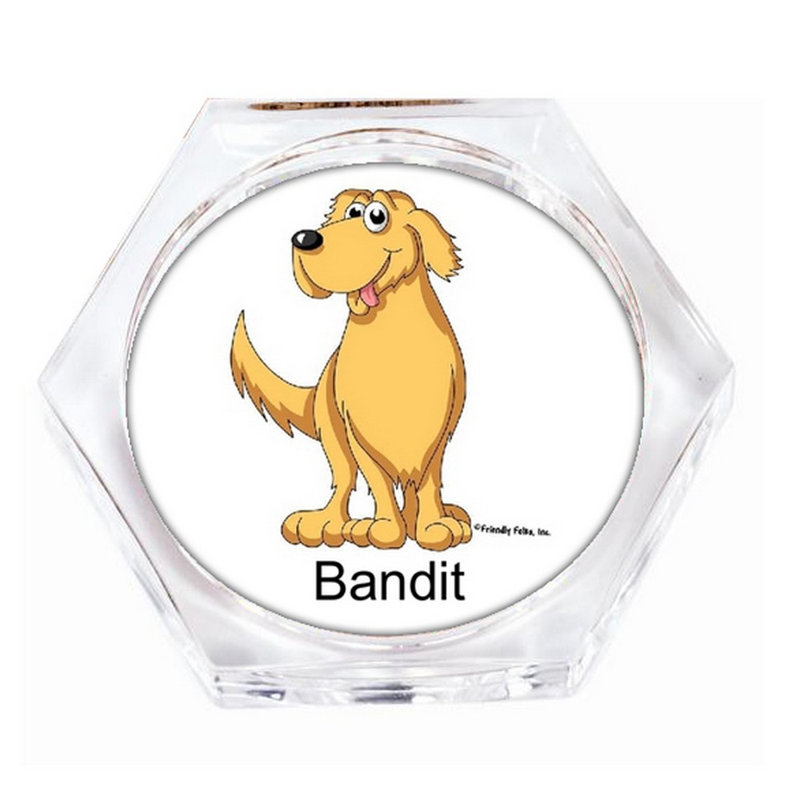 Ensemble de 4 sous-verres personnalisables Golden Retriever, Oui