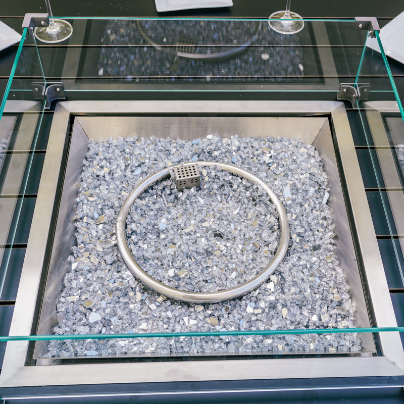 Table de foyer d'extérieur au propane en aluminium Juliana