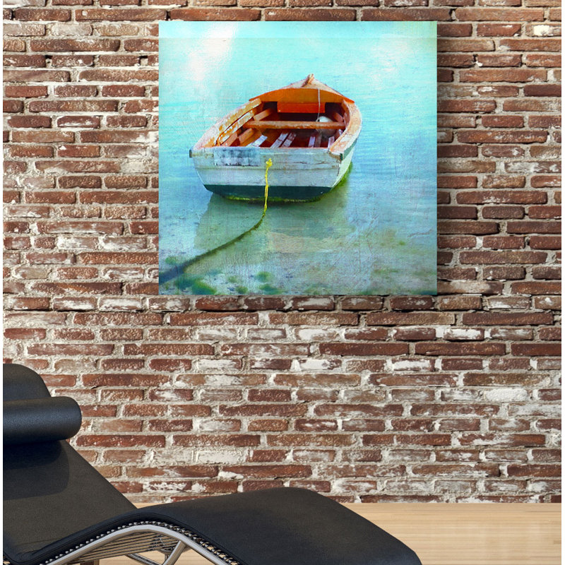 " Color Tint Boat ", 24" H x 24" W x 1.5" D, Black Framed