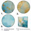 Bleu sarcelle circulaire sensibilité rétro aquarelle - peinture abstraite, impressions d'art mural-973062017-973062028