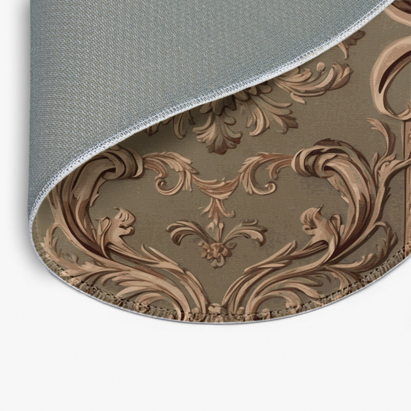 Tapis d'intérieur et d'extérieur brun français, Rond 5 pi