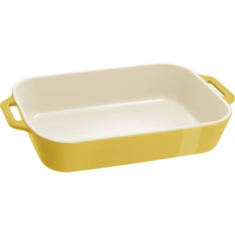 Staub Ceramics Ceramique Rectangular Baking Dish Set 3 Piece, Citron