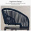 Chaise haute de bar moderne en osier avec coussins intégrés et dossier enveloppant 2 pièces-373159494-373159493