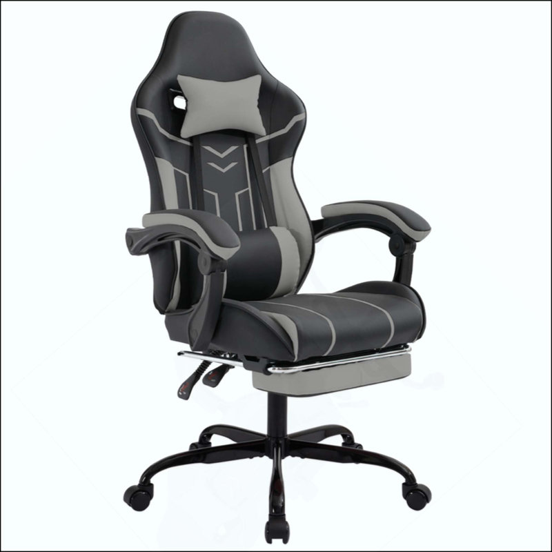 Chaise de jeu, chaise d'ordinateur ergonomique avec repose-pieds Chaise de bureau Chaise d'ordinateur ergonomique avec dossier lombaire
