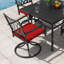 Ensemble repas 5 pièces avec trou pour parasol et 4 chaises pivotantes-2091233662-2091233663