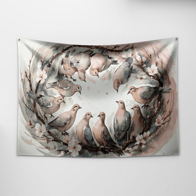 Tapisserie murale oiseaux qui rient
