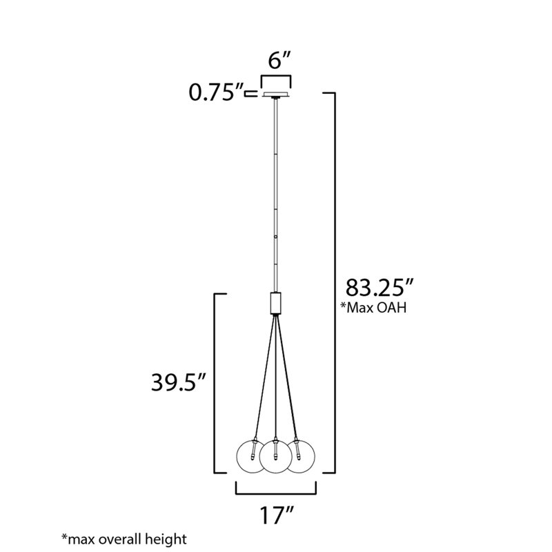 Luminaire suspendu multicolore Burst, Transparent, Or