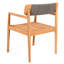 4 chaises de patio en bois avec finition en corde grise et résistante aux intempéries-463448947