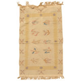 Hand Knotted Wool Area Rug in Ivory