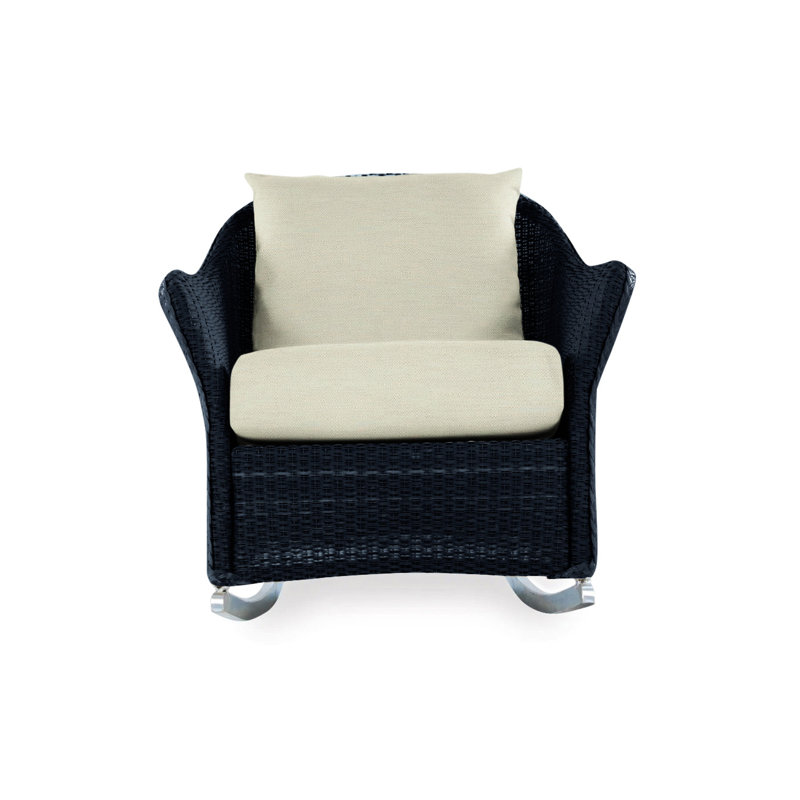 Weekend Retreat Outdoor Rocker Chair, Demo Oatmeal, Ebony