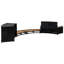 Rotin de spa vidaXL noir en polyester et bois naturel 124 x 289 x 56 cm