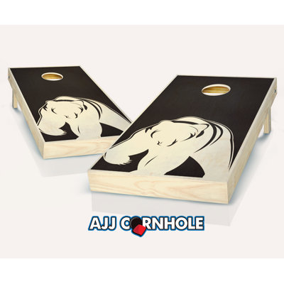 2' x 4' Bear Solid Wood Cornhole Set with Bags