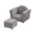 Dark Gray Velvet Kids Upholstered Chair with Ottoman
