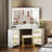 Modern Corner Makeup Vanity Set with Mirror and Cabinets-1587679806