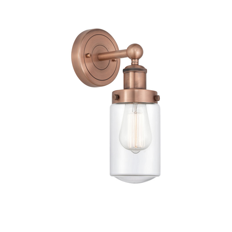 Cantril Armed Sconce, Clear, Antique Copper