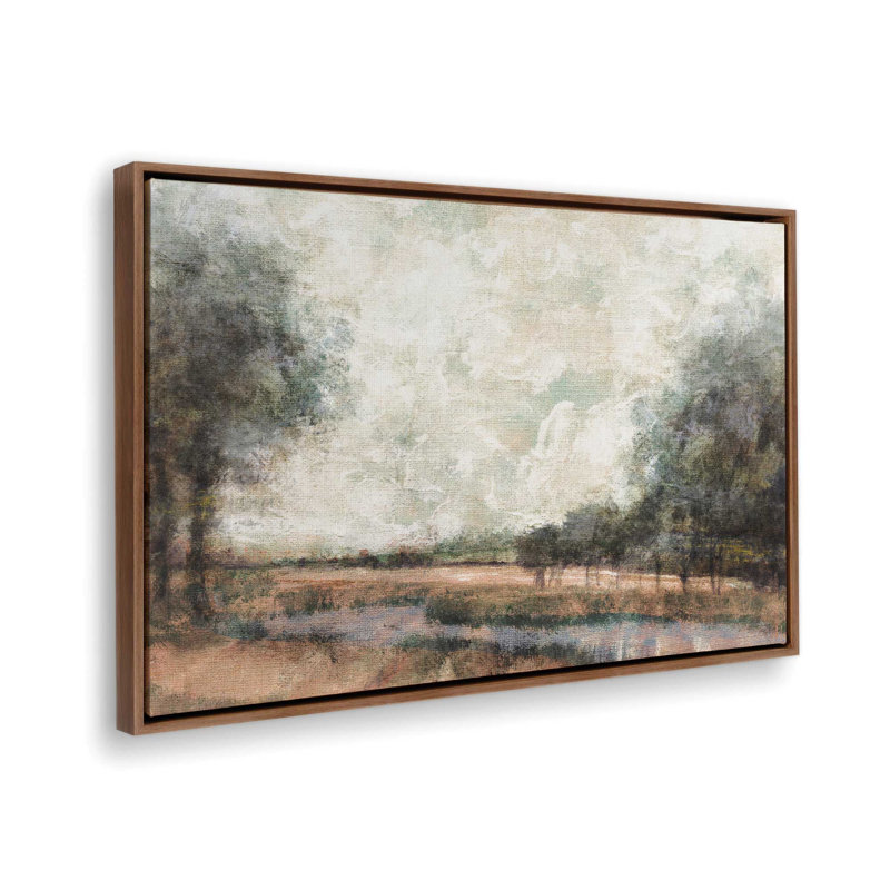«Rivers and Plains» par Kamdon Kreations, reproduction d'art, L 48 x H 32, Brun, Toile avec cadre