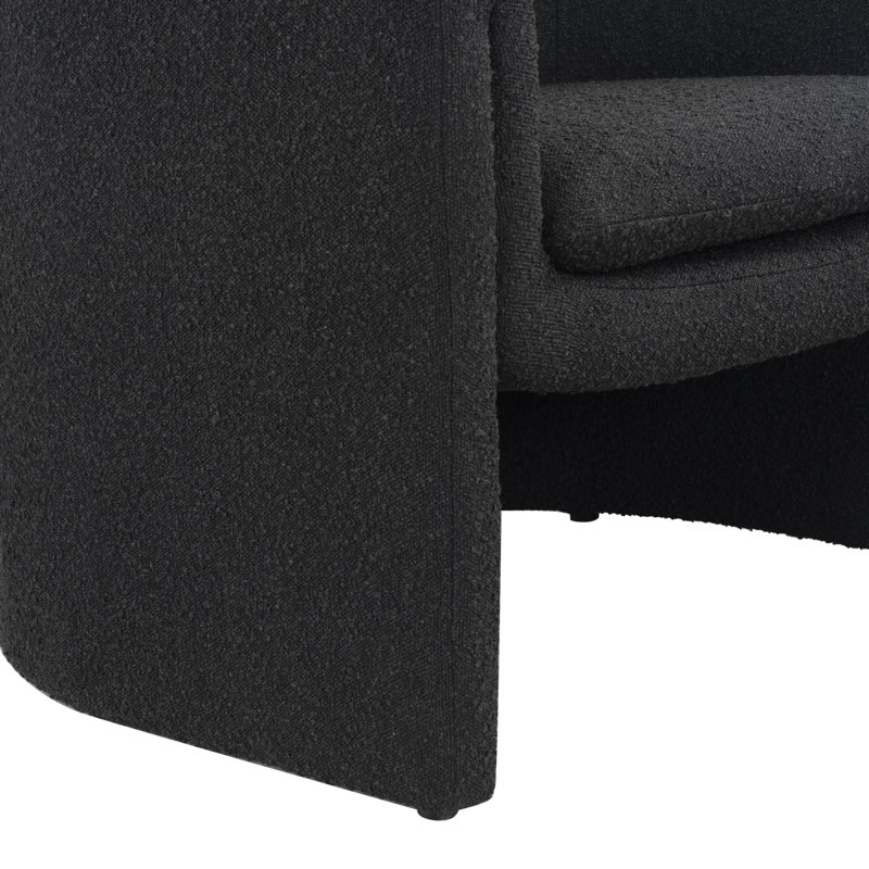 Fauteuil demi-tonneau 32,87 po Pollman, Bouclé noir