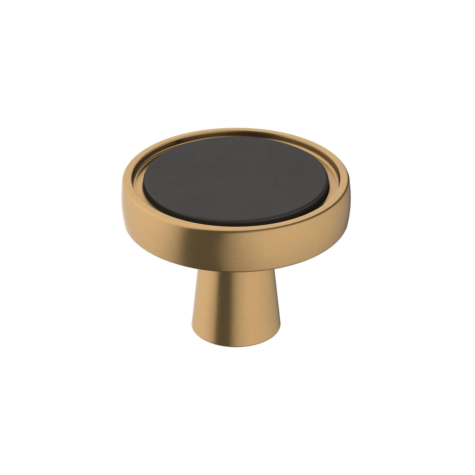 Mergence 1 3/8" Diameter Round Knob, Matte Black/Champagne Bronze