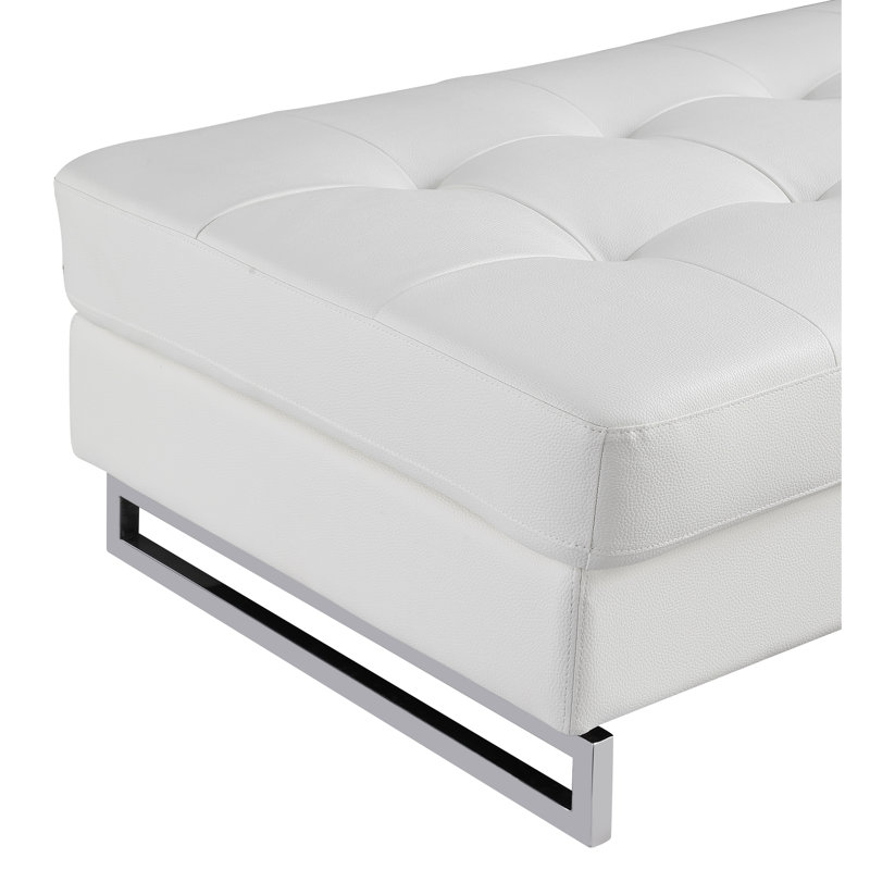 Oversized White Leather With Legs And Solid Wood Frame, Foam Filled, 63 In D X 32 W 19 H, 68 Lb Wt Genuine Legs, Filling, Colour, In. Depth Width Height, Weight