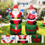 6ft Inflatable Santa Claus on Gift Box – Outdoor Christmas Yard Decoration for Lawn & Garden, Height 180cm