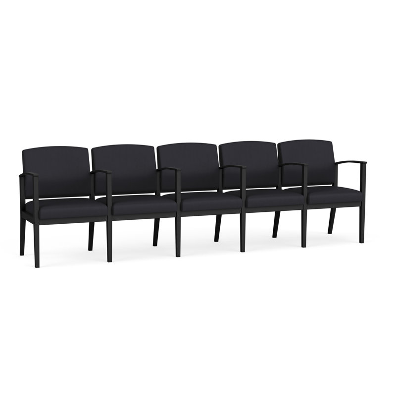 Structure en métal à 5 sièges Amherst, Noir, Vinyle noir Patriot Plus