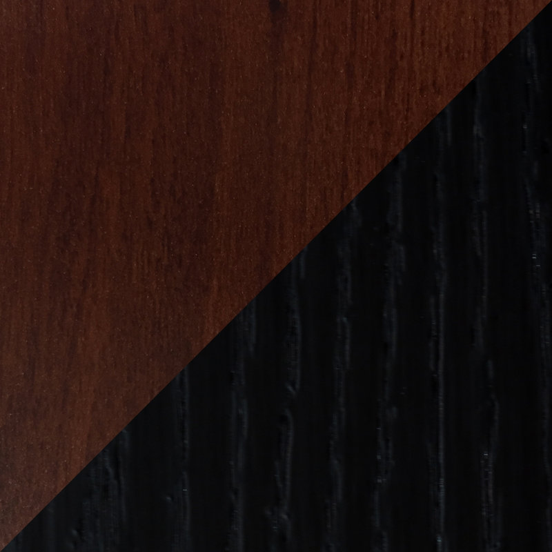 Bathroom Storage Container, Black/Mahogany Finish, Square Opening