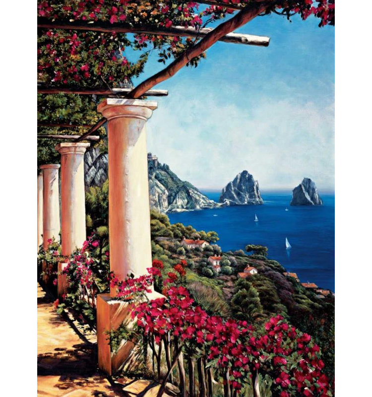 Art sur toile tendue, Breakwater Bay Wright, Elizabeth Gallery, Pergola in Capri EWR4141, H 24 po x l 19 po