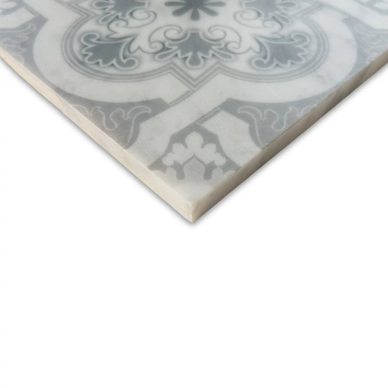 Carrelage gravé au laser marbre gris de Carrare Serene Crest 6 po x 6 po