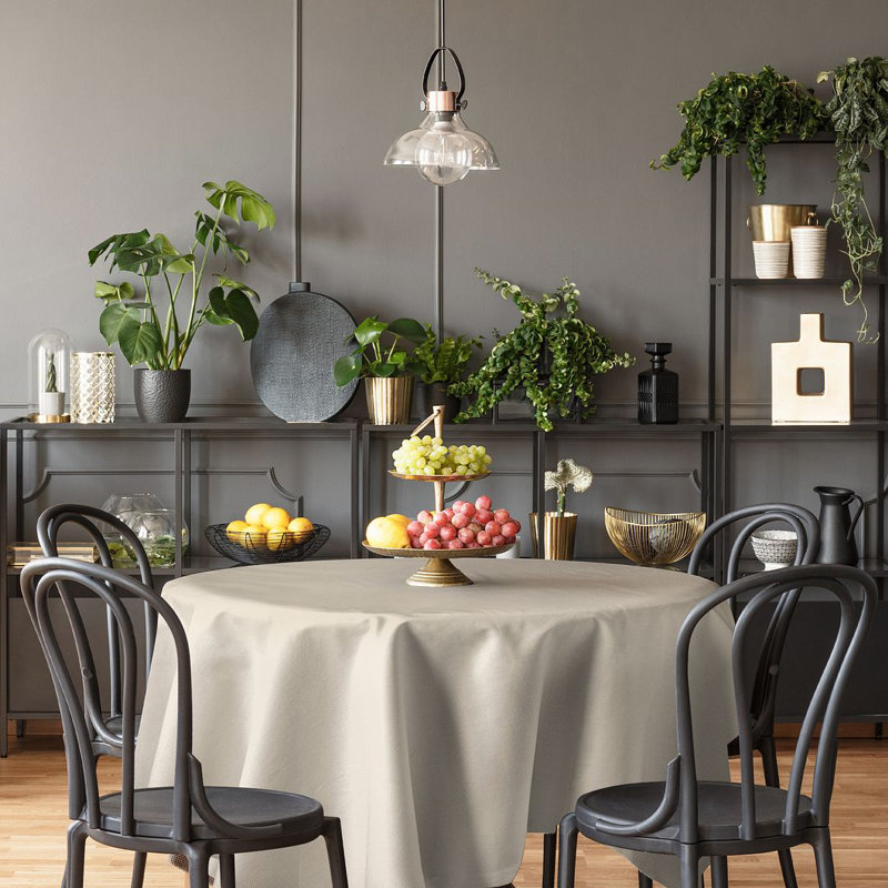 Faux Linen Tablecloth, 156" x 64", Cream