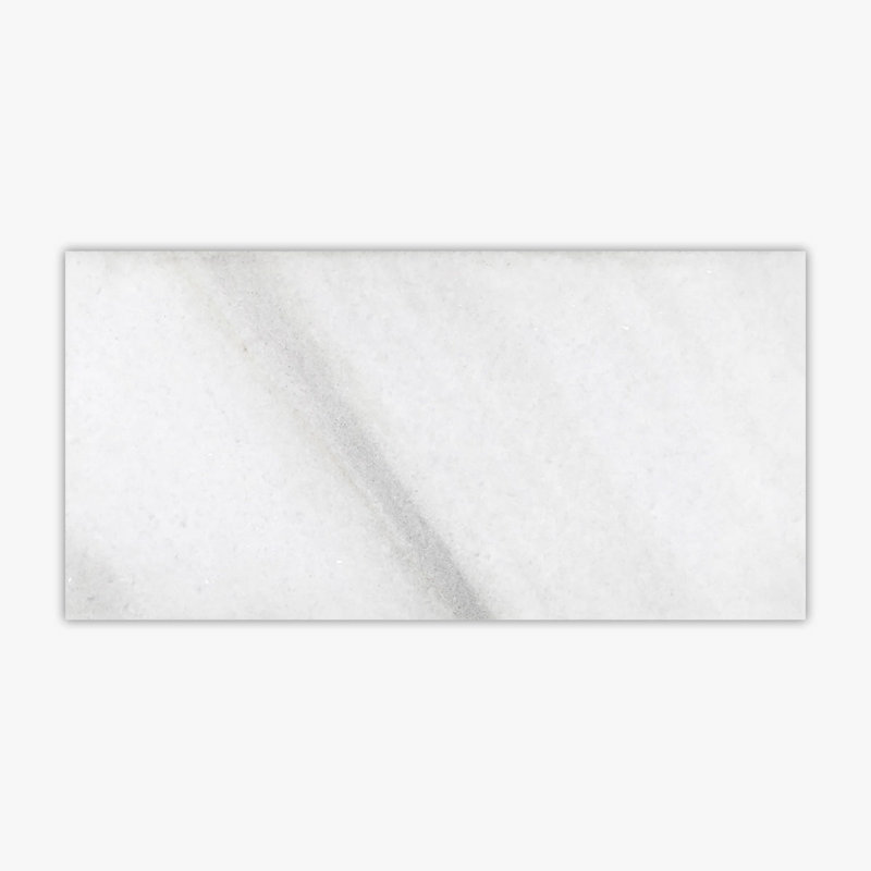 Biarritz 16'' W x 32'' L Marble Singular Tile, Biarritz White Polished