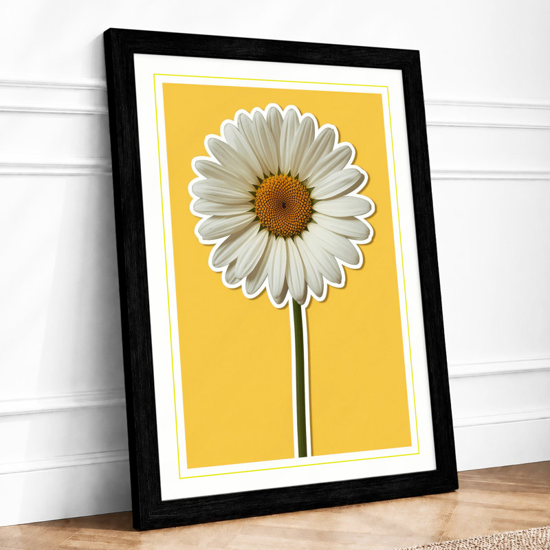 Golden Daisy Botanical - Framed Print, Black, A3 - 42.0 x 29.7 cm