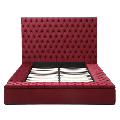 Lit plateforme tapissier Mikara