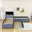 Lampart Twin Size L-Shaped Upholstered Platform Bed with Trundle and Two Drawers