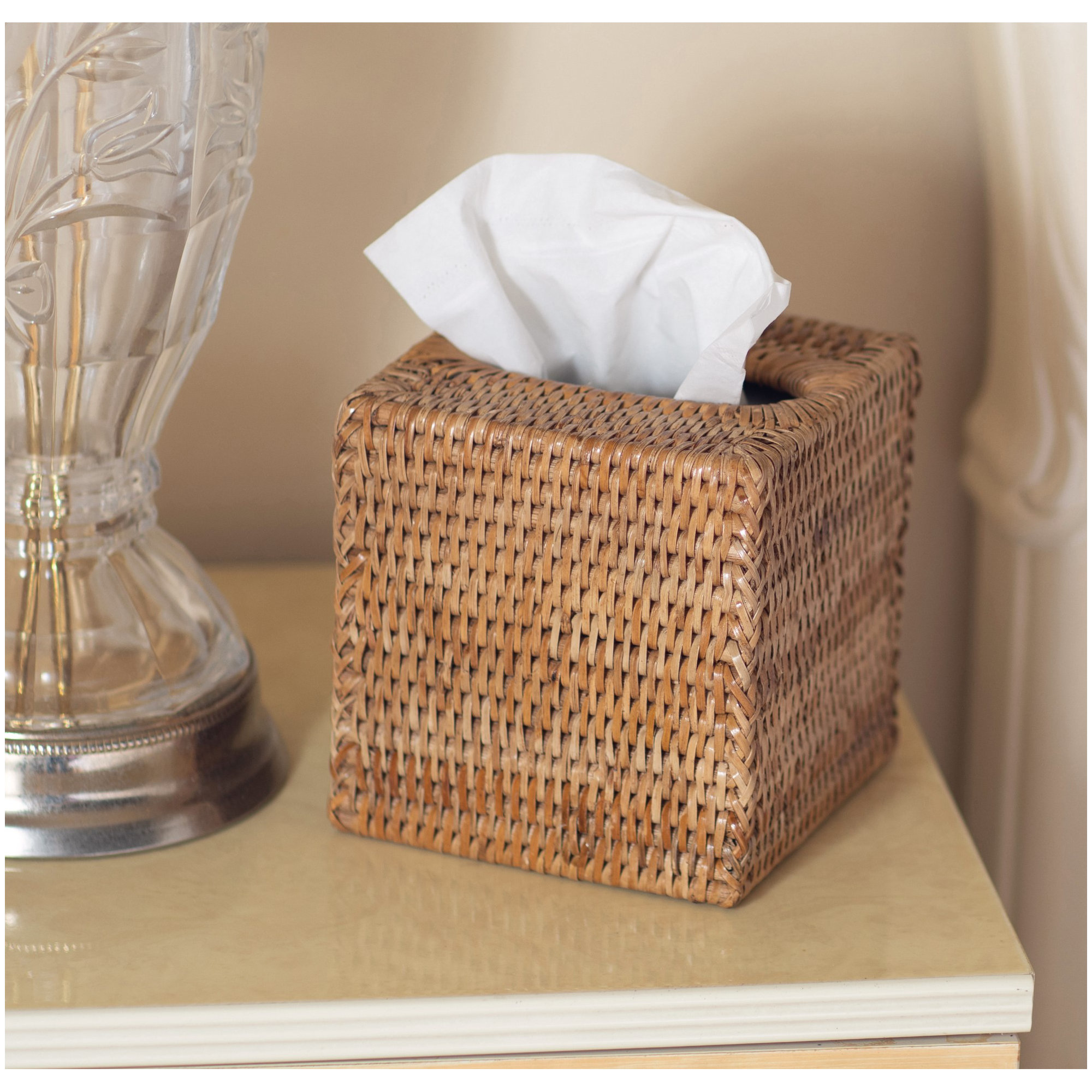 Bathroom Storage Container, Honey Brown